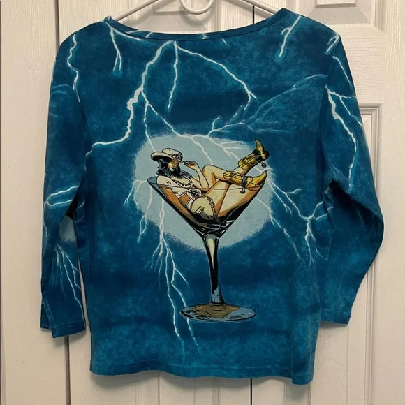 Don’t mess with Texas Blue Graphic Women's Top large - Picture 5 of 5